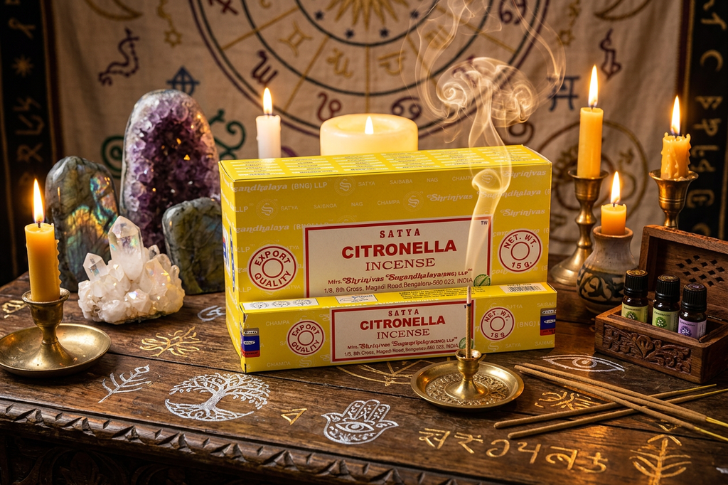 * Encens Satya Citronnelle – Boîte de 12 Paquets de 15g | Fraîcheur & Clarté Mentale