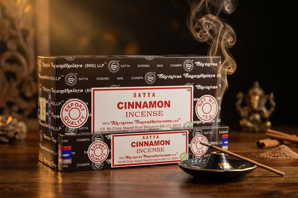 * Encens Satya Cannelle – Boîte de 12 Paquets de 15g | Chaleur Épicée & Prospérité