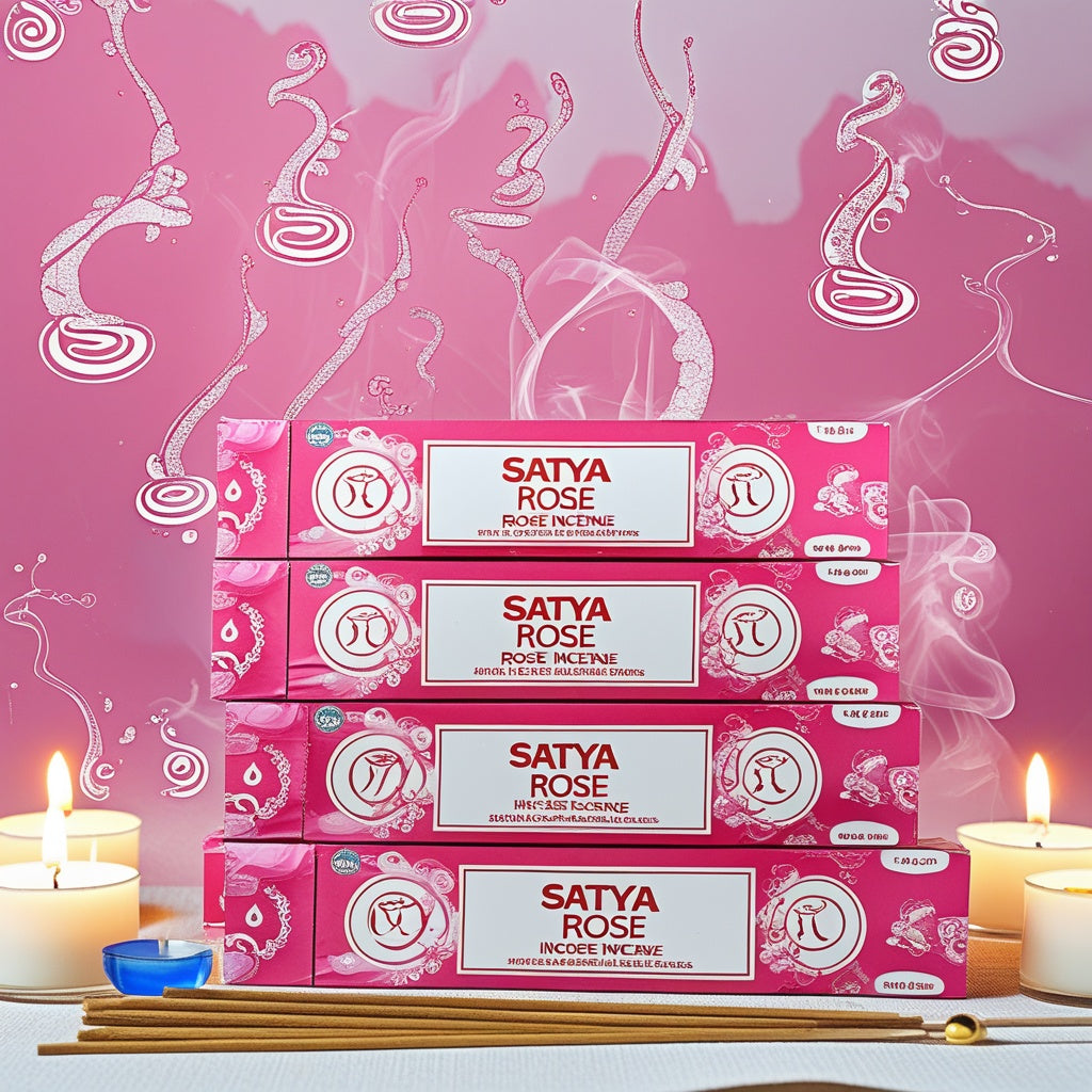 * Encens Satya Rose – Boîte 12 x 15g | Floral, Doux & Épanouissement du Cœur