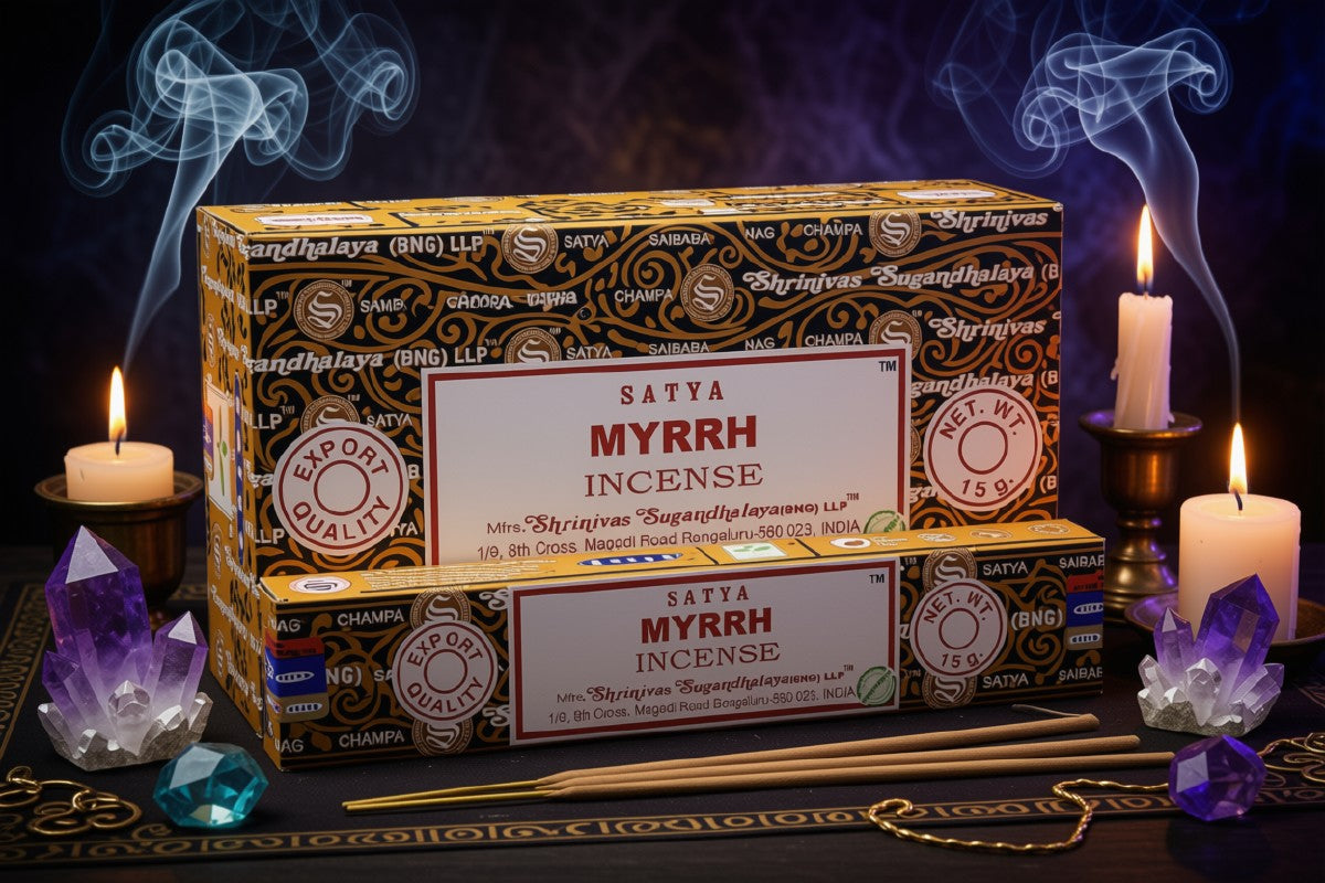 * Encens Satya Myrrhe – Boîte 12 x 15g | Purification, Spiritualité & Rituel Sacré