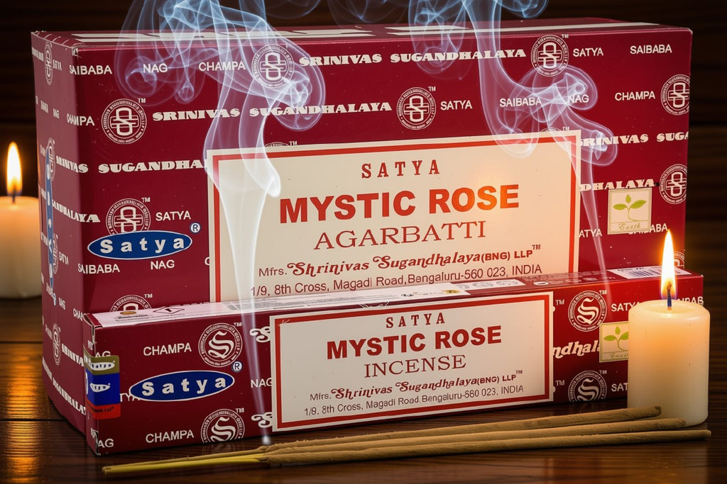 * Encens Satya Rose Mystique – Boîte 12 x 15g | Floral, Sacré & Éveil du Cœur