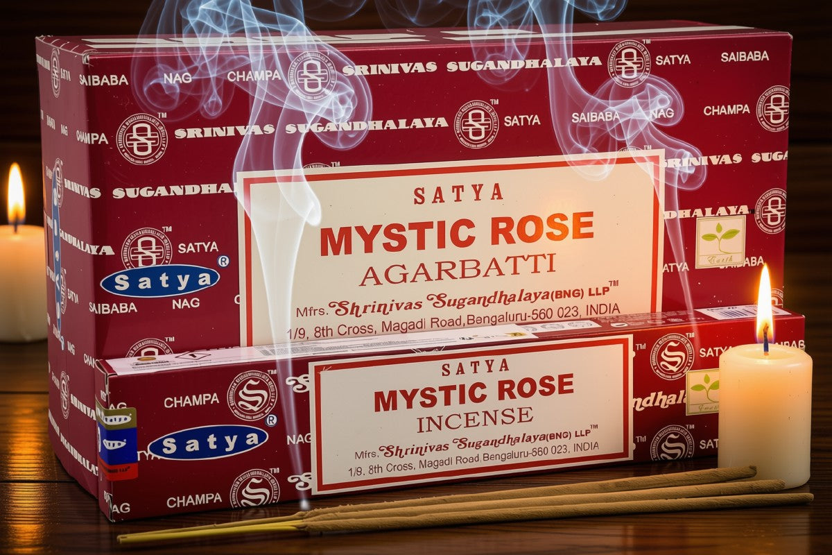 * Encens Satya Rose Mystique – Boîte 12 x 15g | Floral, Sacré & Éveil du Cœur
