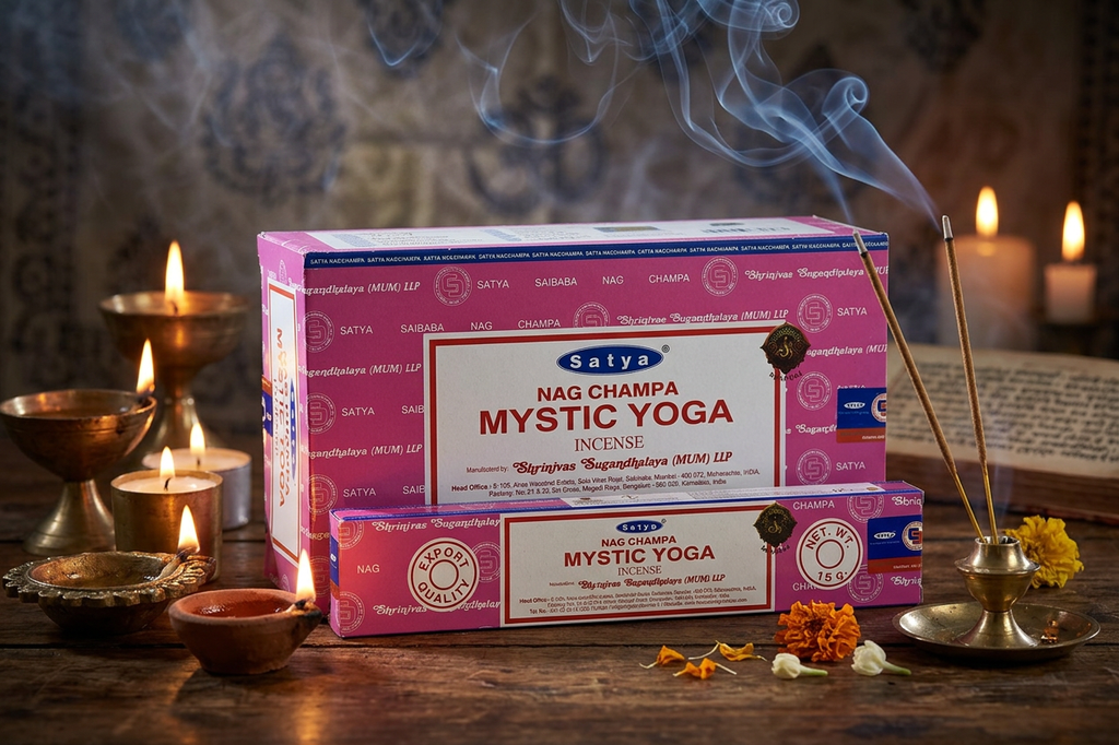 * Encens Satya Yoga Mystique – Boîte 12 x 15g | Élévation, Transcendance & Éveil Spirituel