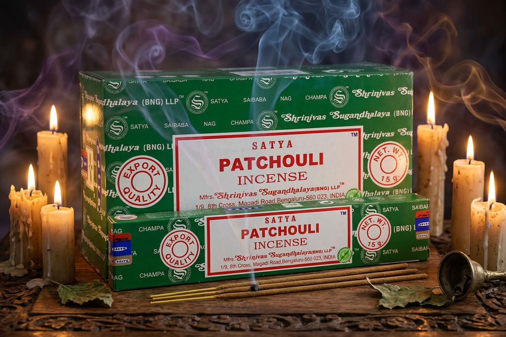* Encens Satya Patchouli – Boîte 12 x 15g | Terreux, Boisé & Ancrage Énergétique