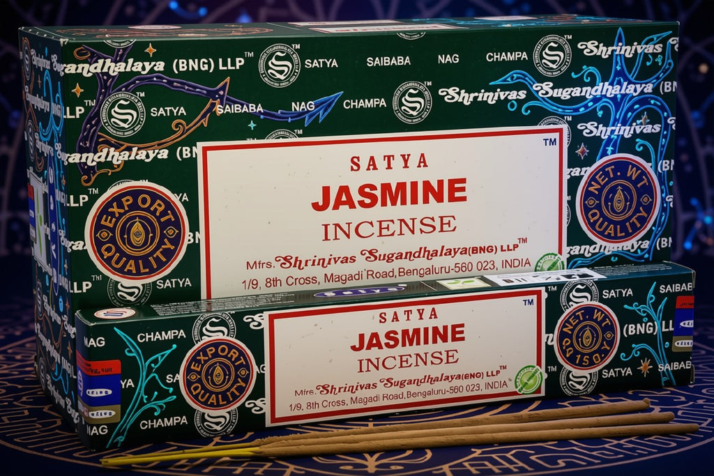 * Encens Satya Jasmin – Boîte de 12 Paquets de 15g | Fleur de Tendresse & Énergie du Cœur