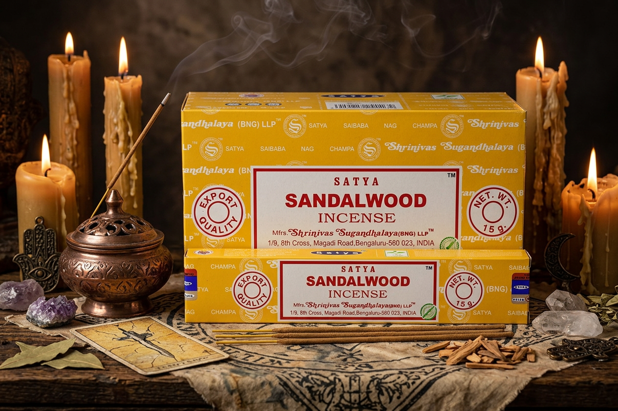 * Encens Satya Santal – Boîte 12 x 15g | Bois Sacré, Chaleur & Méditation Profonde