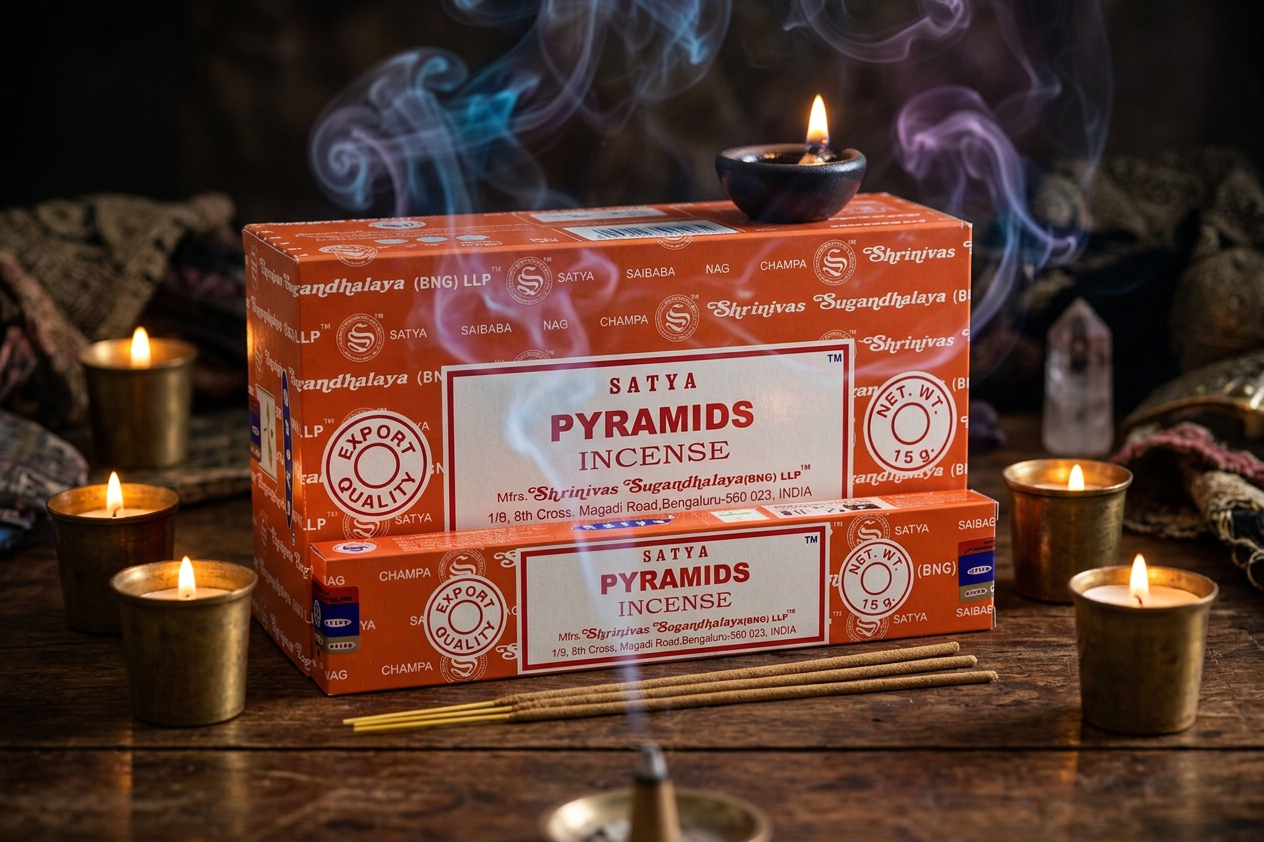 * Encens Satya Pyramides – Boîte 12 x 15g | Sagesse Égyptienne, Énergie Sacrée & Élévation