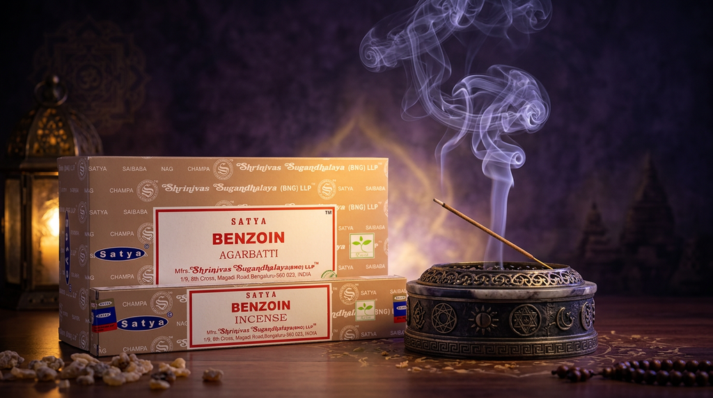 * Encens Satya Benjoin – Boîte de 12 Paquets de 15g | Unique Masala Roulé Main