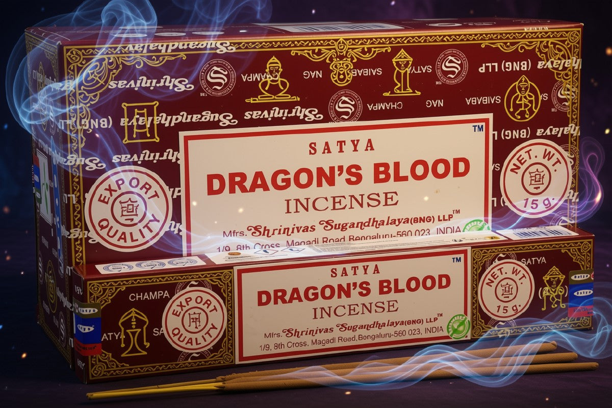 * Encens Satya Sang de Dragon – Boîte de 12 Paquets de 15g | Résine Légendaire & Puissance Rituelle