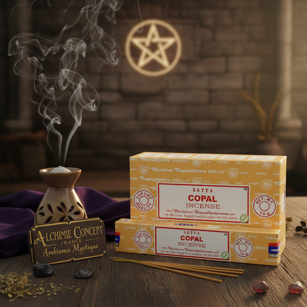 * Encens Satya Copal – Boîte de 12 Paquets de 15g | Résine Sacrée Maya & Élévation Spirituelle