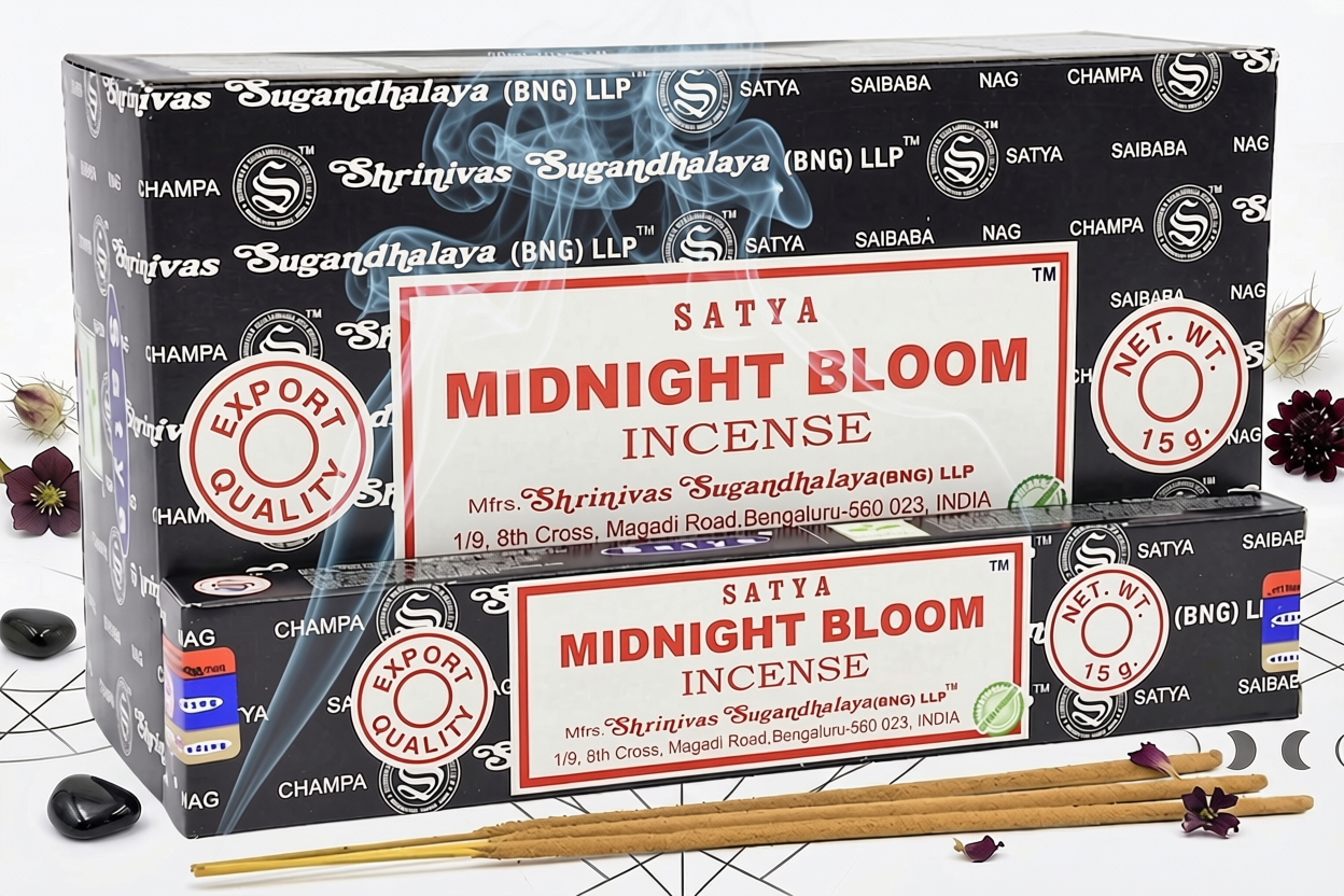 * Encens Satya Midnight – Boîte 12 x 15g | Boisé, Musqué & Relaxation Nocturne