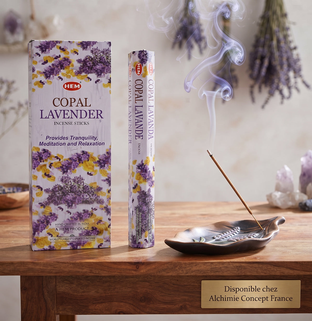 Encens HEM Copal & Lavande — Boîte 6 × 20g | Purification Douce & Sérénité Profonde