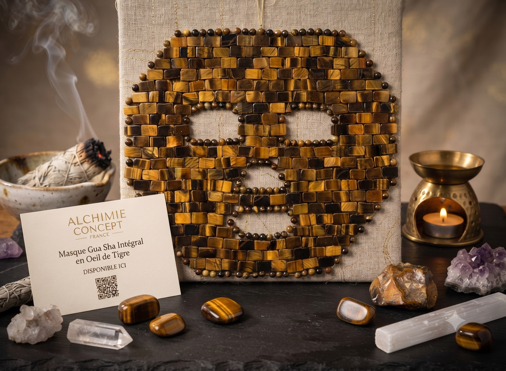 ✨Masque de Méditation Intégral Œil de Tigre | Couverture Complète Visage, Puissance, Confiance & Ancrage Solar