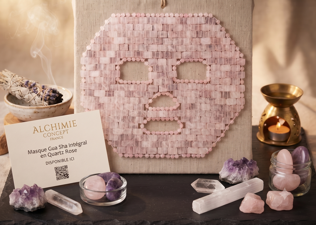 ✨Masque de Méditation Intégral Quartz Rose | Couverture Complète Visage, Amour de Soi, Guérison & Douceur Absolue