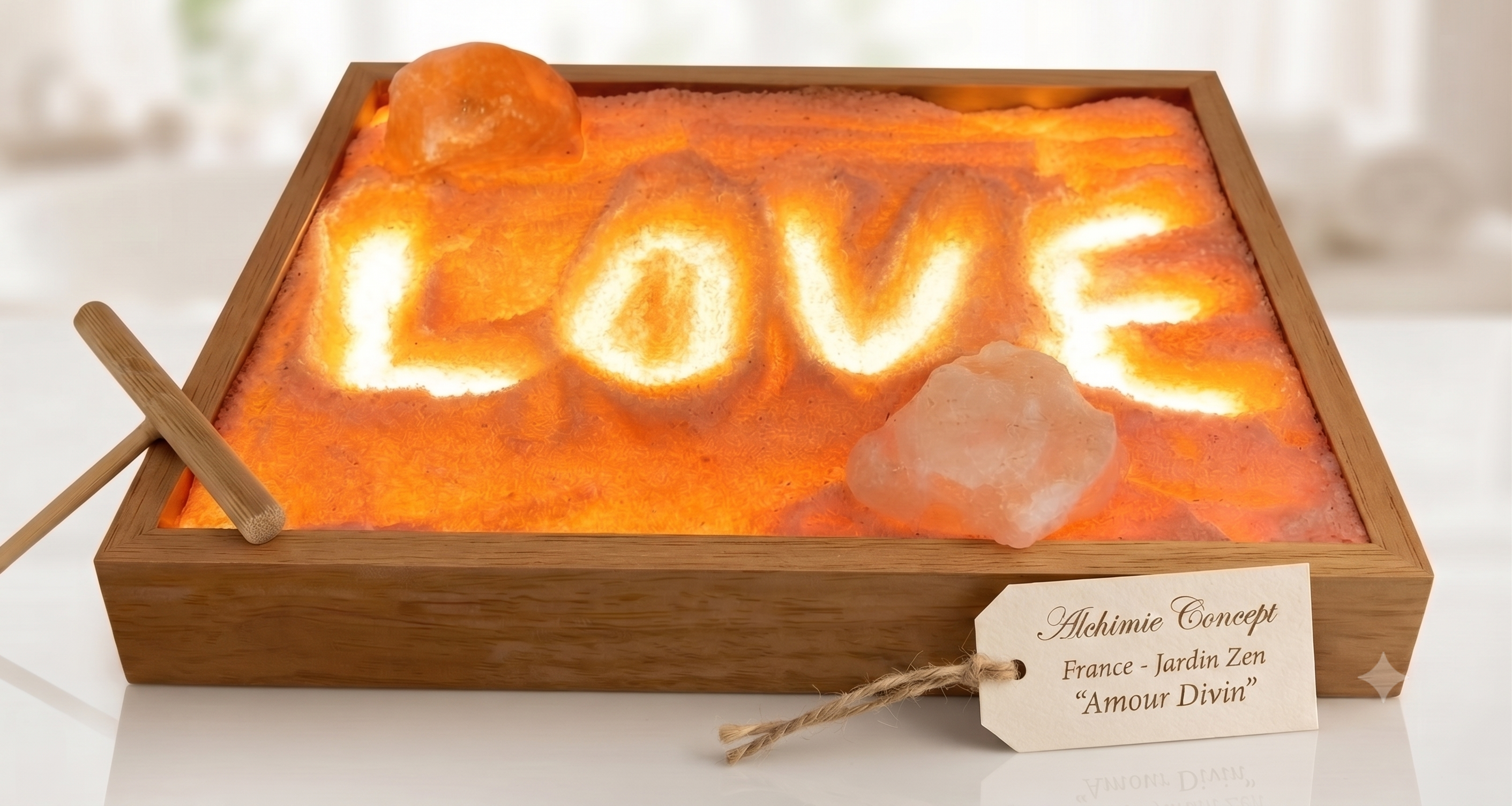 ✨ Jardin Zen Sel de l’Himalaya ‘Création’ — Bac Profond & Kit USB à Personnaliser 23cm
