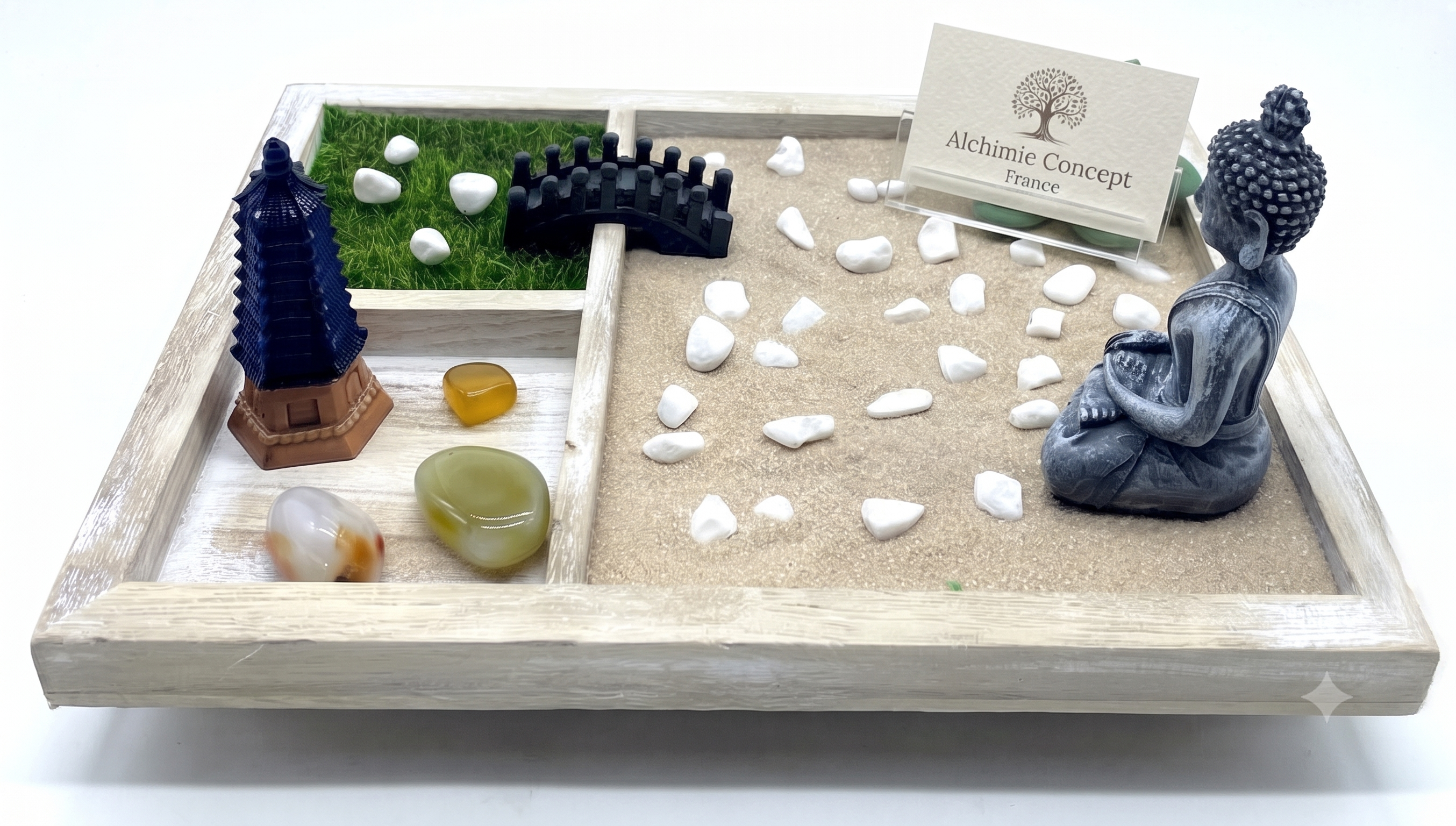 ✨ Jardin Zen Bois — Méditation Japonaise Artisanale 23cm