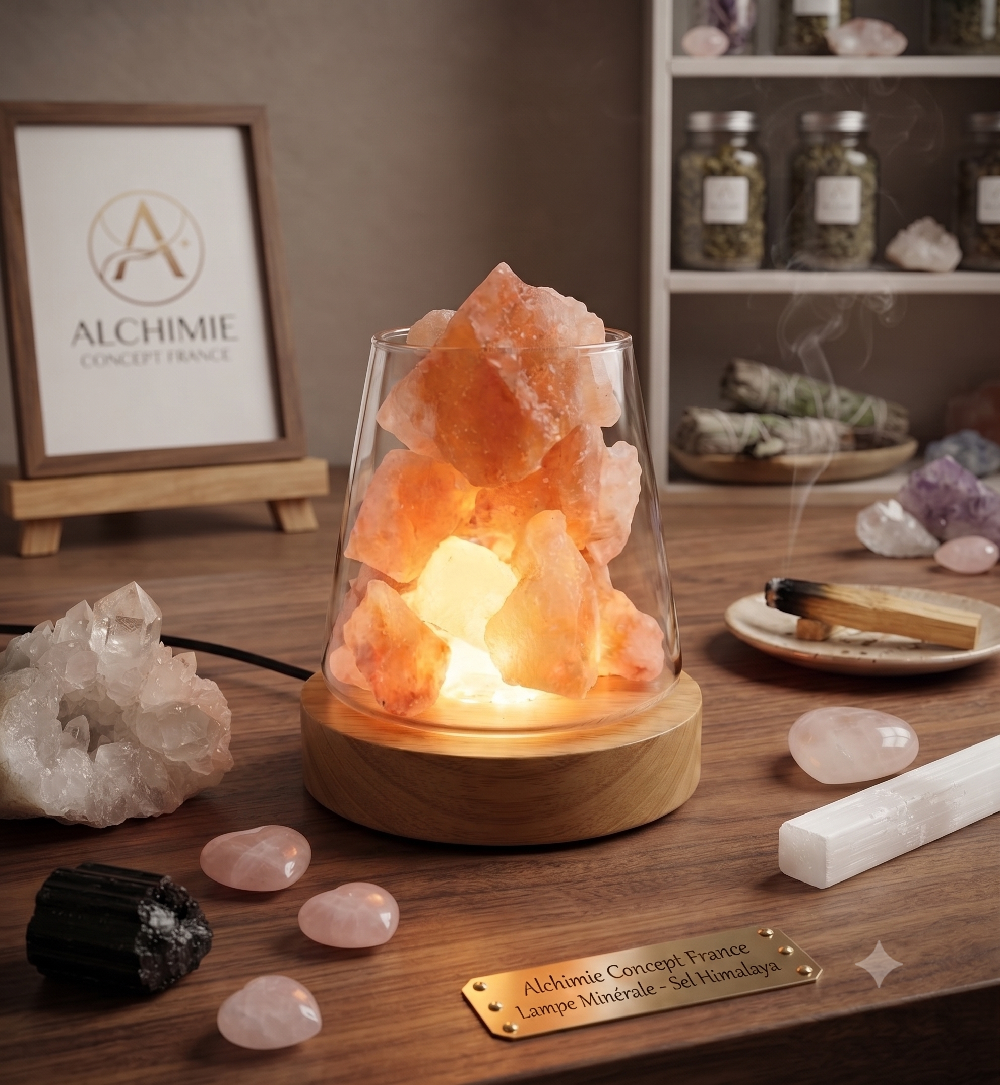 ✨ Lampe Diffuseur Sel de l'Himalaya 10cm – Purification de l'Air & Aromathérapie Naturelle