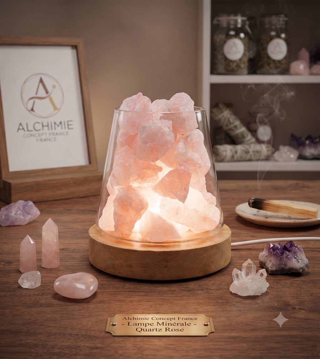 ✨ Lampe Diffuseur Quartz Rose 10cm – Amour, Douceur & Aromathérapie Naturelle