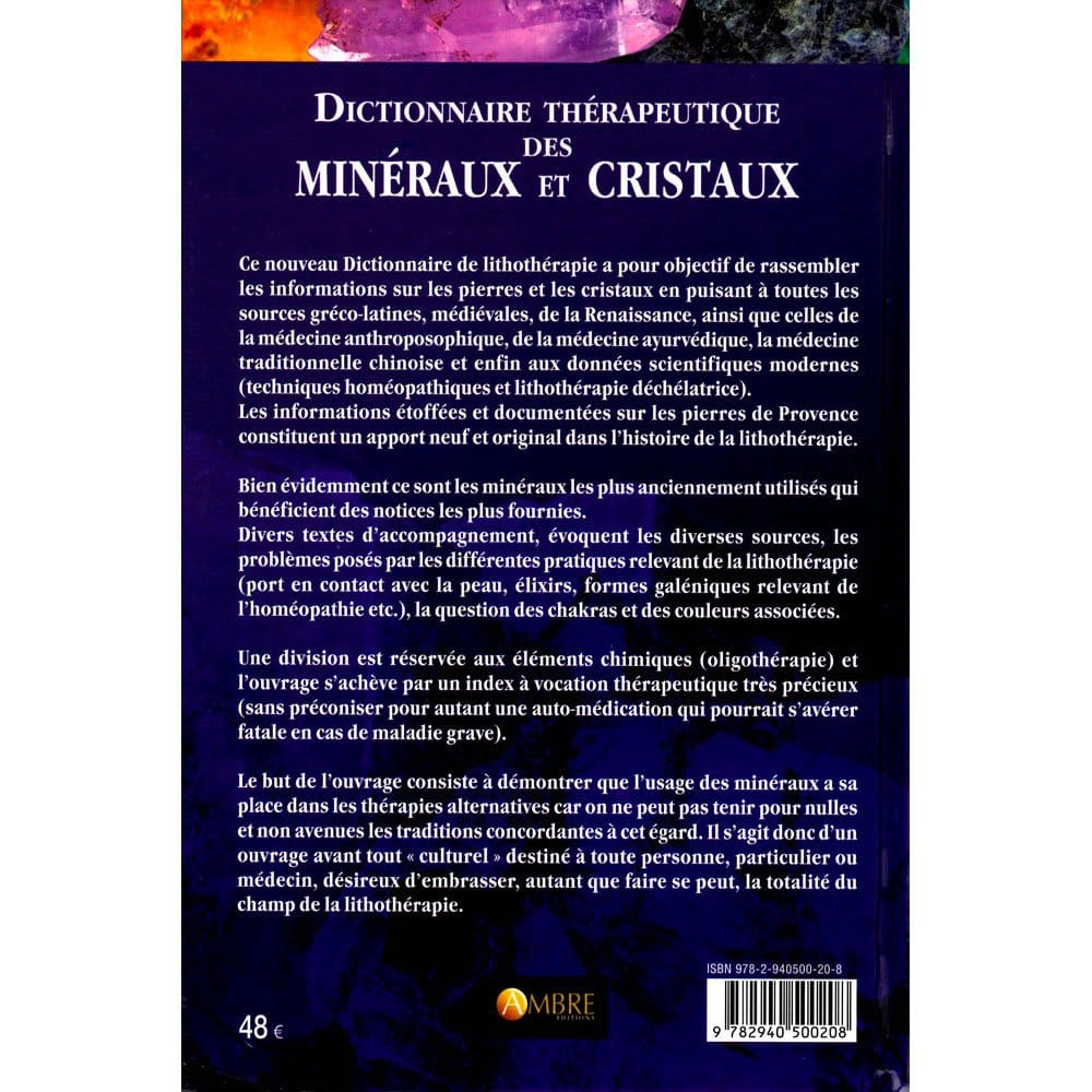 Dictionnaire Thérapeutique des Minéraux et Cristaux – +500 Photos | Louis Adamant