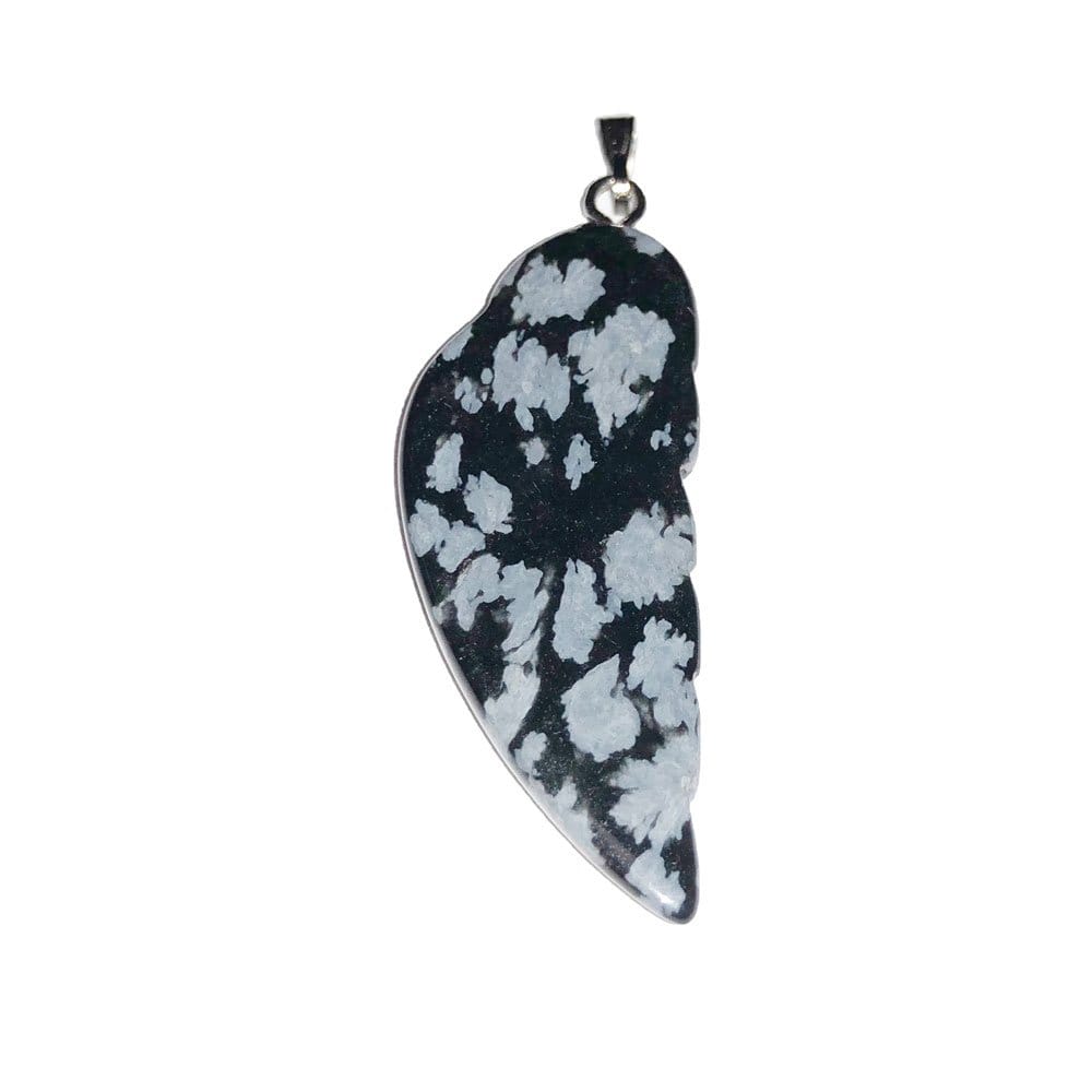 Pendentif Obsidienne Neige Aile d'Ange – Pierre Volcanique Lithothérapie