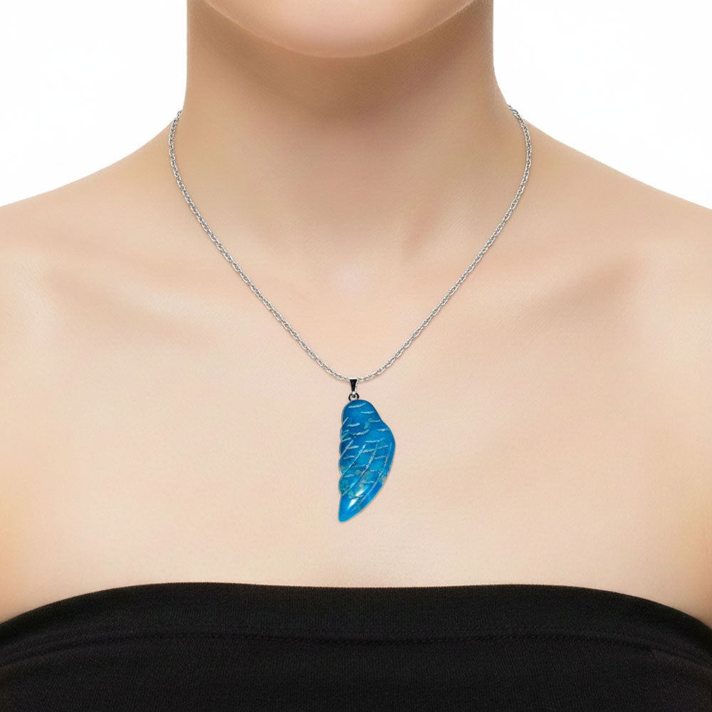 Pendentif Howlite Bleue Aile d'Ange – Pierre du Sommeil & Méditation Lithothérapie