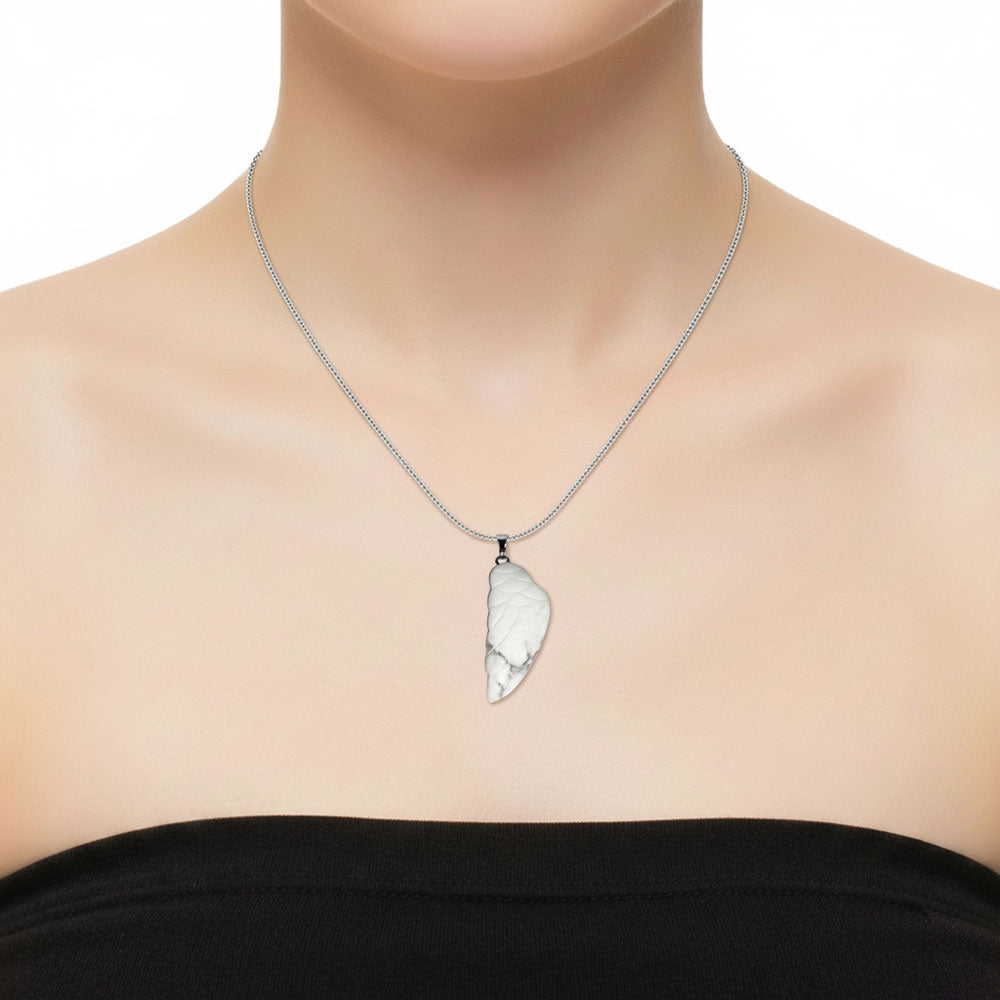 Pendentif Howlite Aile d'Ange – Pierre Sacrée Lithothérapie