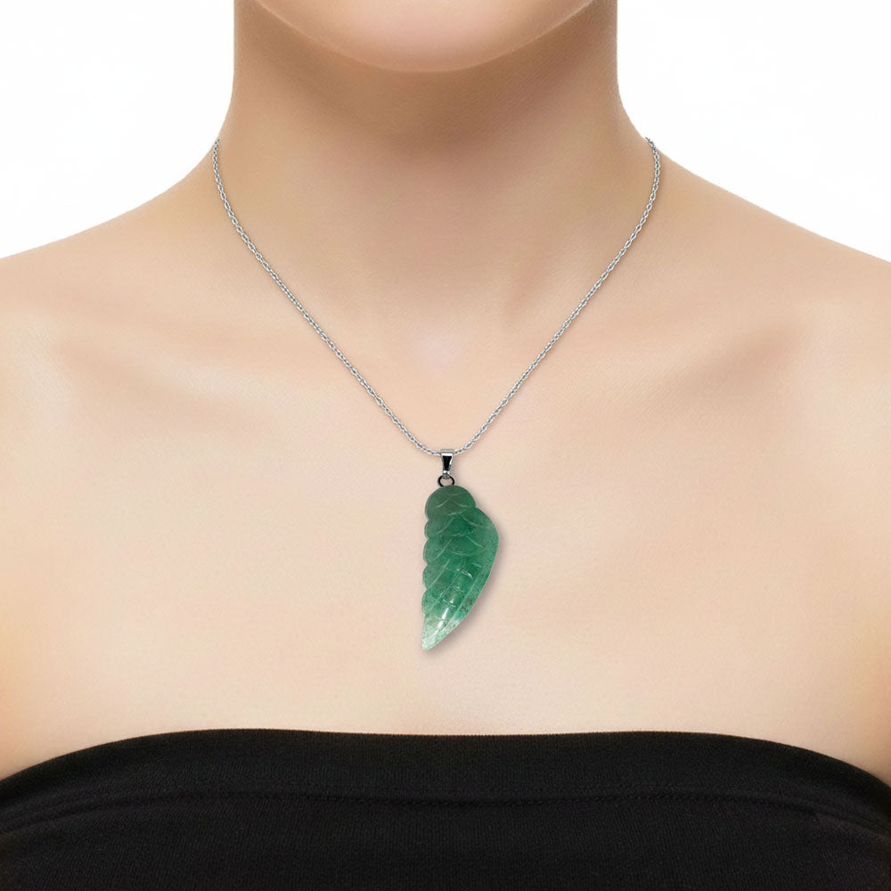 Pendentif Aventurine Verte Aile d'Ange – Pierre Naturelle Lithothérapie