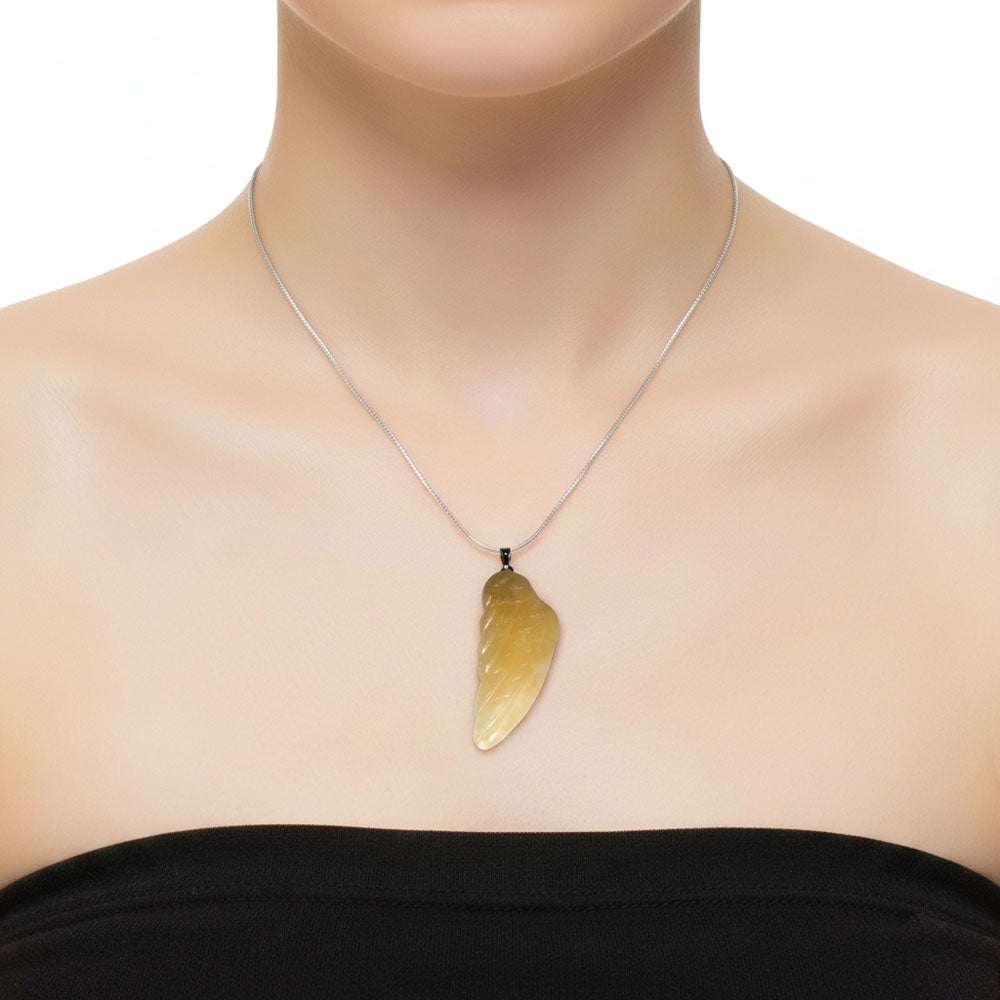 Pendentif Calcite Orange Aile d'Ange – Pierre Feu Lithothérapie