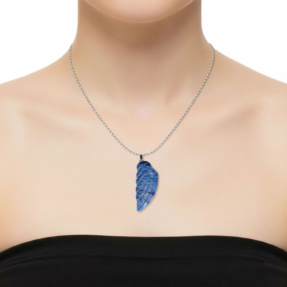 Pendentif Quartz Bleu Aile d'Ange – Pierre de Communication & Créativité Lithothérapie