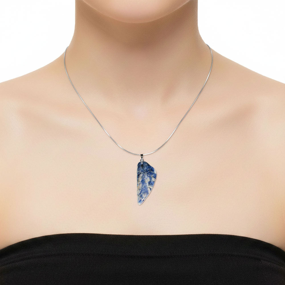 Pendentif Sodalite Aile d'Ange – Pierre de Paix Intérieure Lithothérapie