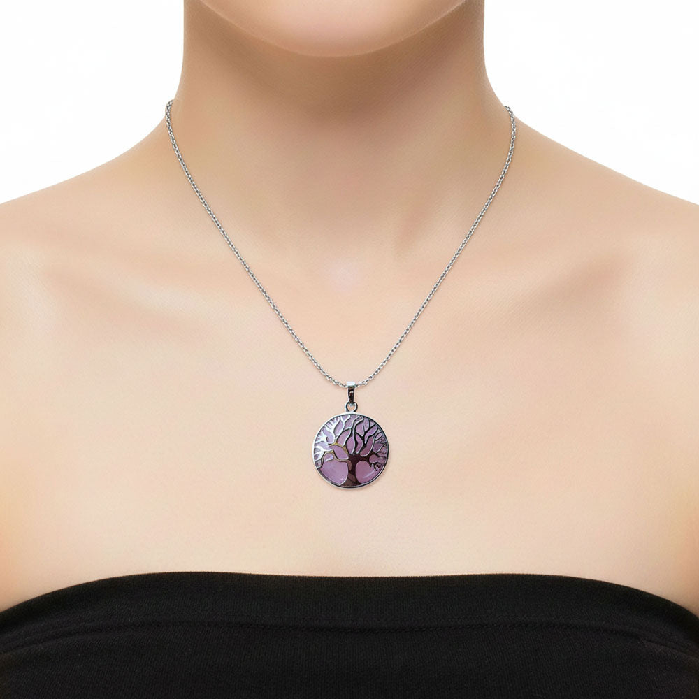 Pendentif Quartz Rose Arbre de Vie – Pierre de l'Amour & Sérénité Lithothérapie