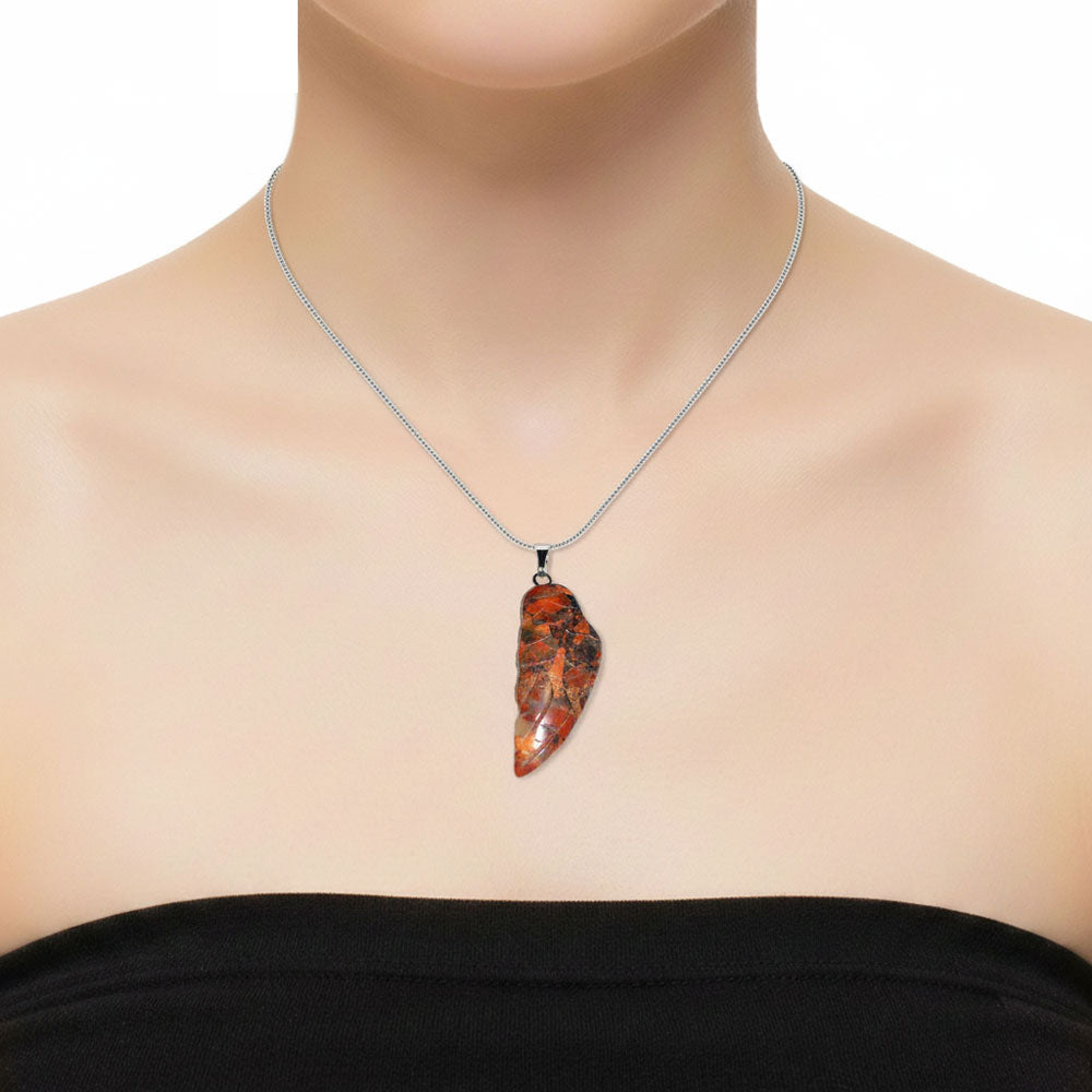 Pendentif Jaspe Bréchique Aile d'Ange – Pierre Naturelle Lithothérapie