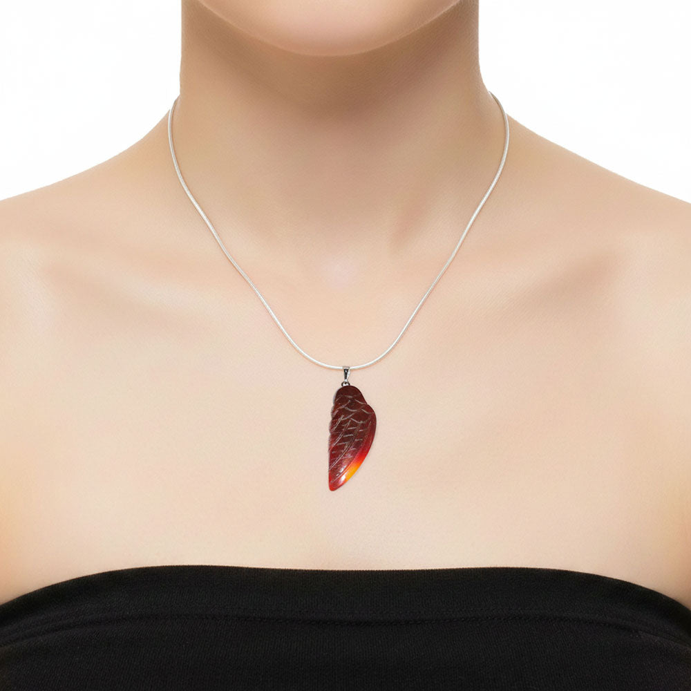Pendentif Cornaline – Aile d'Ange | Courage, Vitalité & Succès | Lithothérapie | Alchimie Concept France