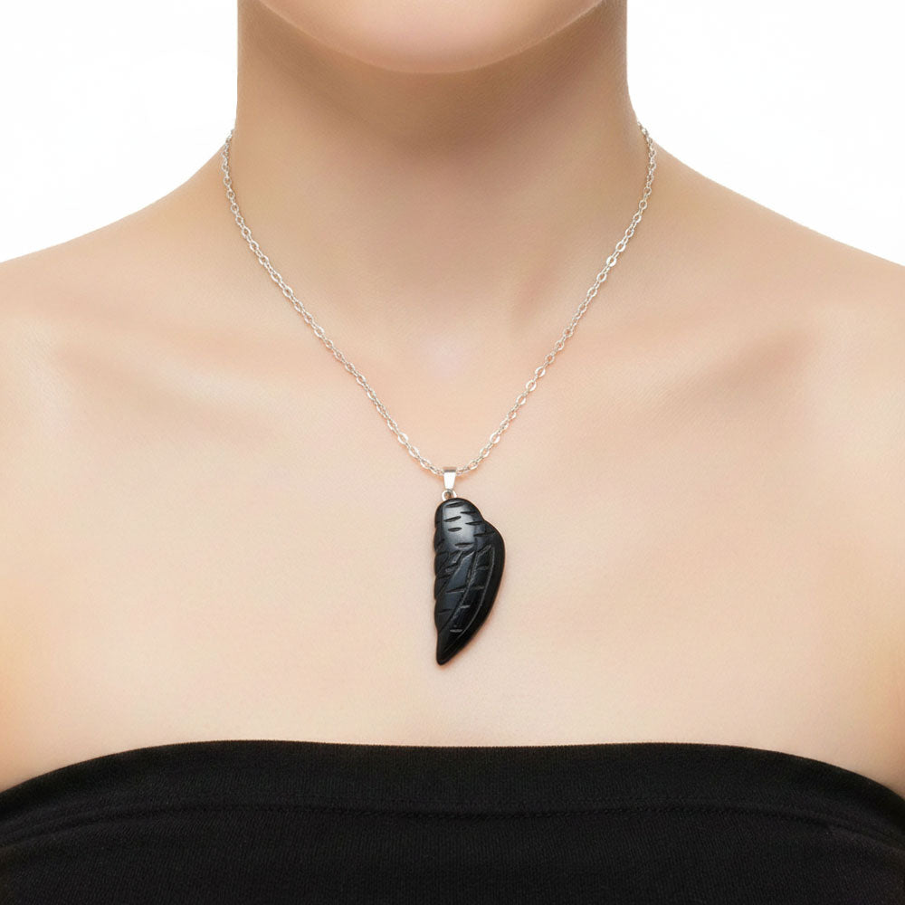 Pendentif Onyx – Aile d'Ange | Force, Protection & Ancrage | Lithothérapie | Alchimie Concept France