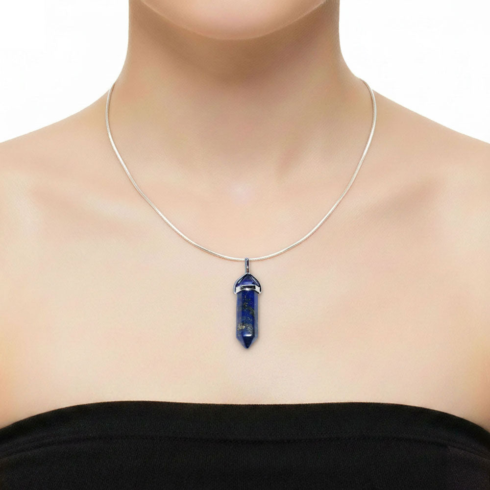 Pendentif Lapis-Lazuli Pointe – Pierre de Noblesse & Éveil Spirituel Lithothérapie