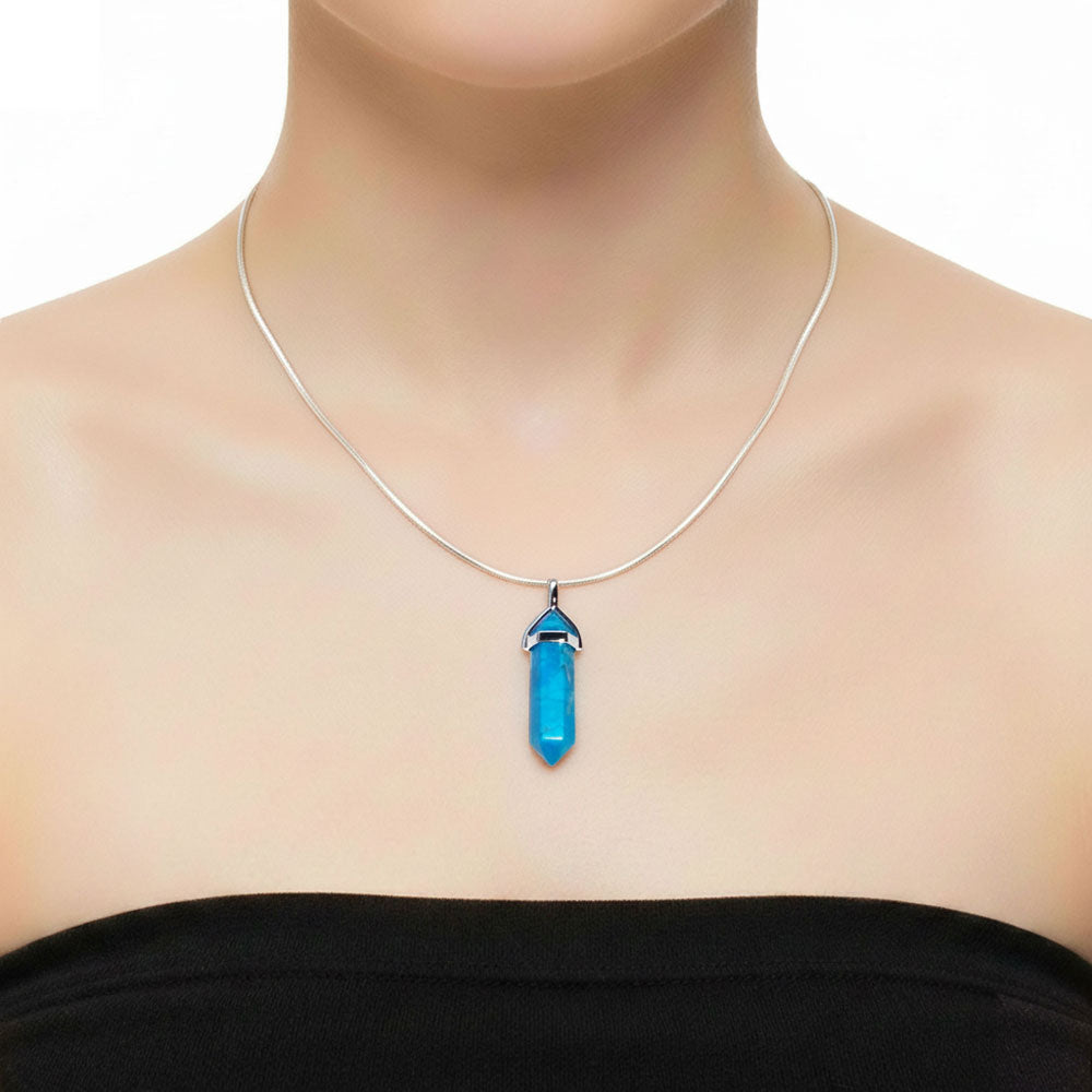 Pendentif Turquoise Pointe – Pierre de Courage & Porte-Bonheur Lithothérapie