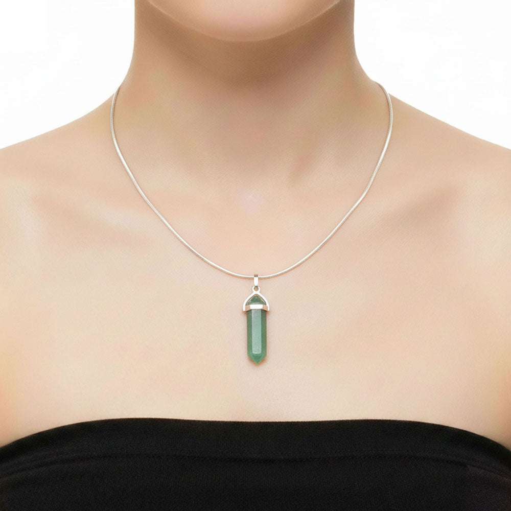 Pendentif Aventurine Pointe – Pierre de Chance & Abondance Lithothérapie
