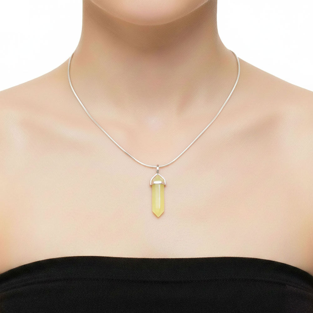 Pendentif Jade Citron Pointe – Pierre Impériale de Justice & Harmonie Lithothérapie