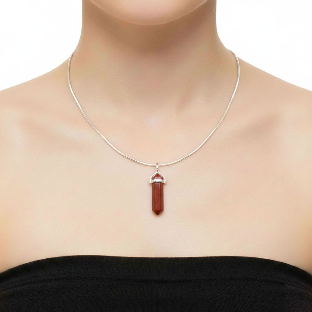 Pendentif Jaspe Rouge Pointe – Pierre de Confiance & Équilibre Émotionnel Lithothérapie