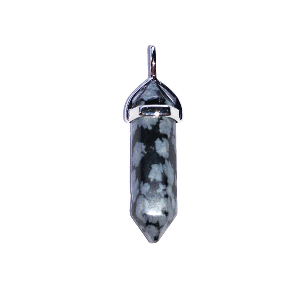 Pendentif Obsidienne Flocon de Neige Pointe – Pierre de Sérénité & Protection Lithothérapie