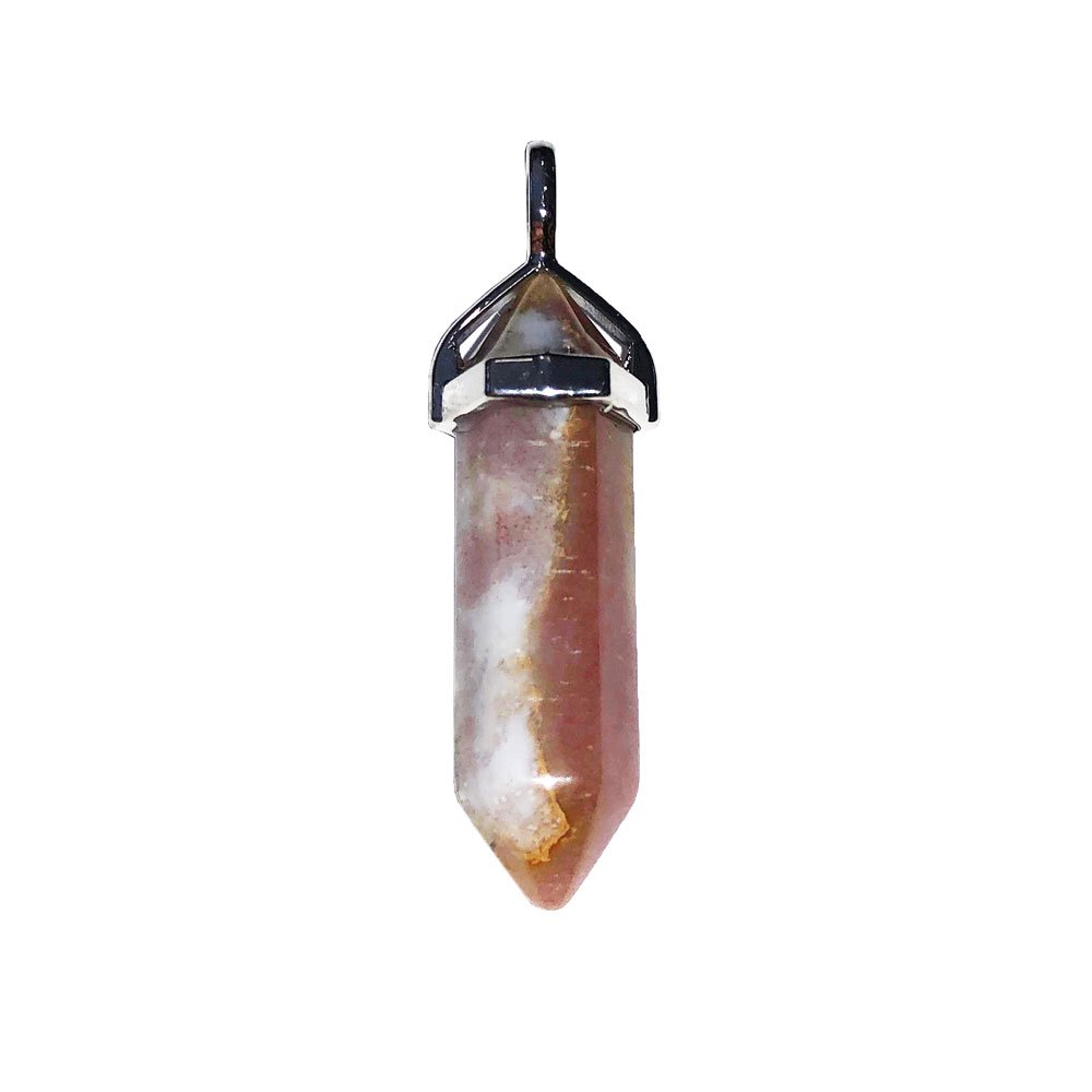 Pendentif Agate Indienne Pointe – Pierre de Chance & Créativité Lithothérapie