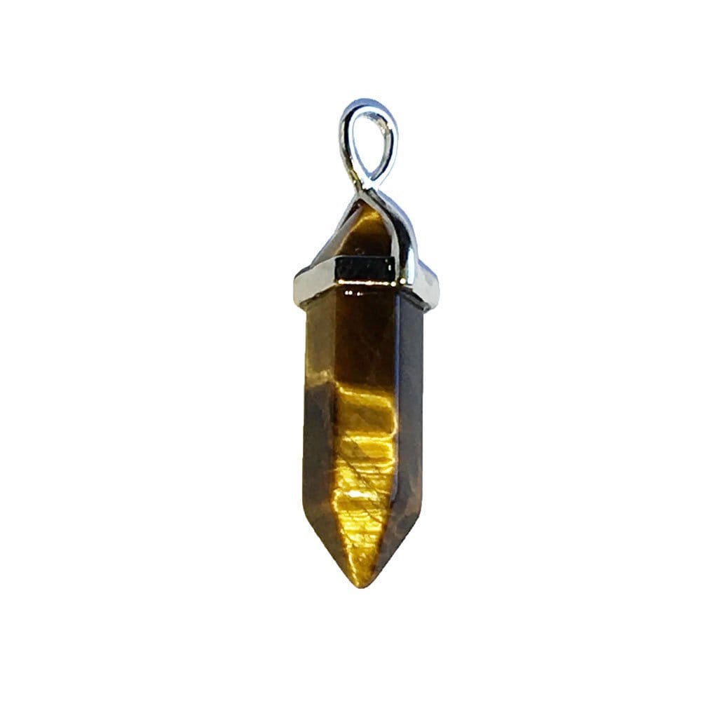 Pendentif Œil de Tigre Pointe – Talisman de Protection & Confiance Lithothérapie