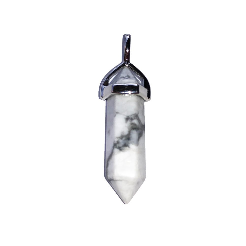 Pendentif Howlite Pointe – Pierre Sacrée de Stabilité & Méditation Lithothérapie