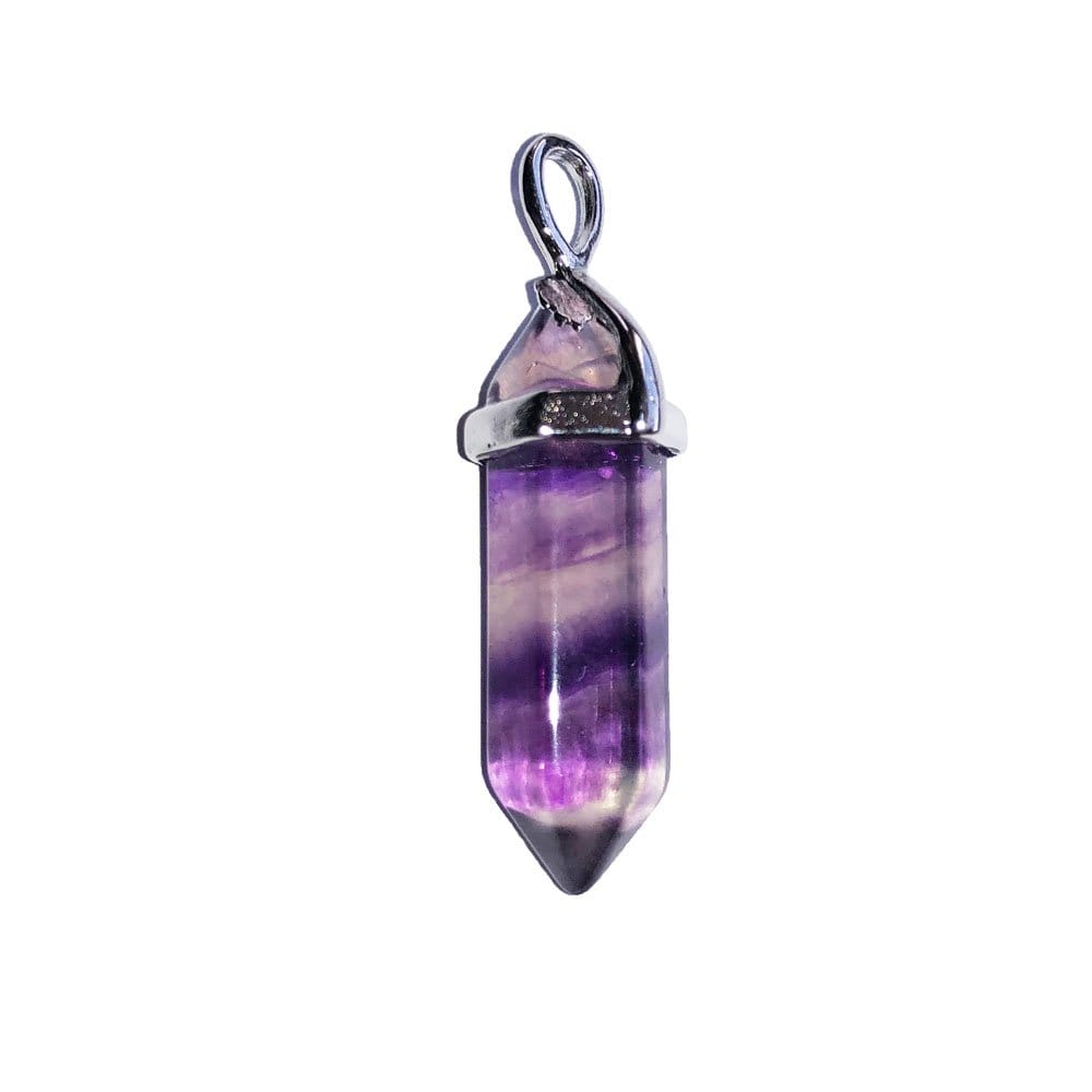 Pendentif Fluorite Violette Pointe – Pierre d'Intuition & Méditation Lithothérapie
