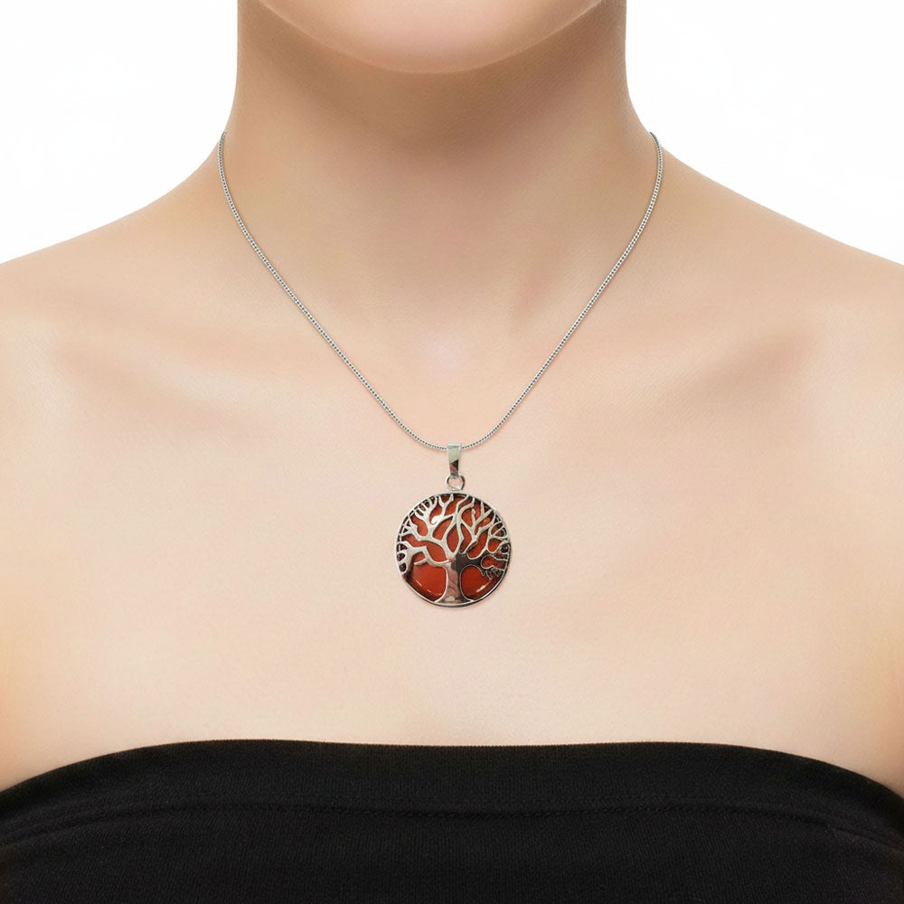 Pendentif Jaspe Rouge Arbre de Vie – Pierre de Vitalité & Créativité Lithothérapie