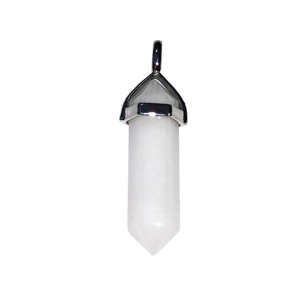 Pendentif Jade Blanc Pointe – Pierre Impériale de Sagesse & Justice Lithothérapie