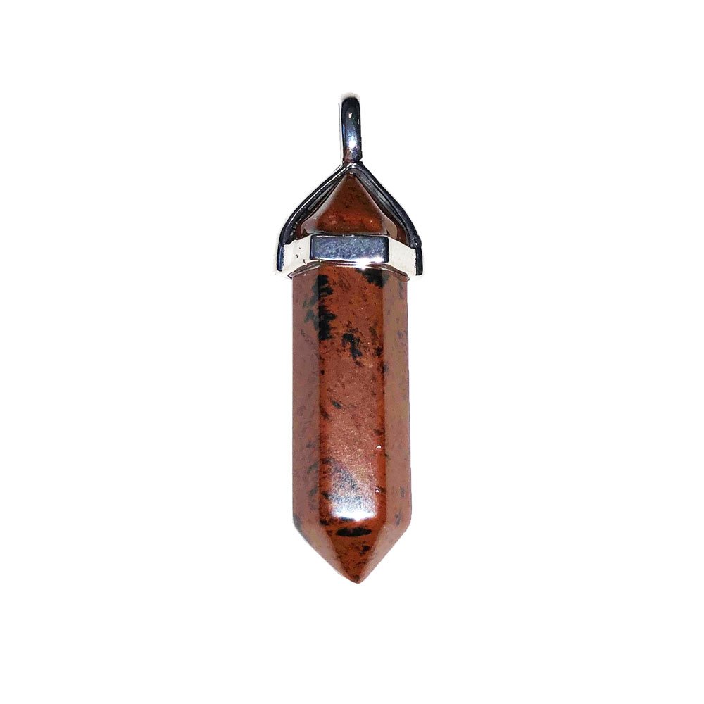 Pendentif Obsidienne Acajou Pointe – Pierre Volcanique de Protection & Paix Intérieure