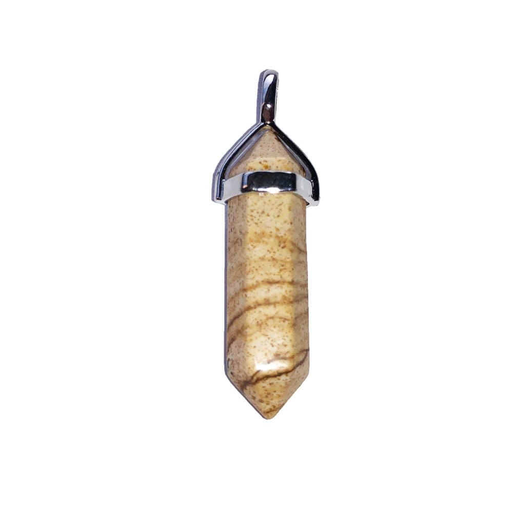Pendentif Jaspe Paysage Pointe – Pierre de Créativité & Lâcher-Prise Lithothérapie