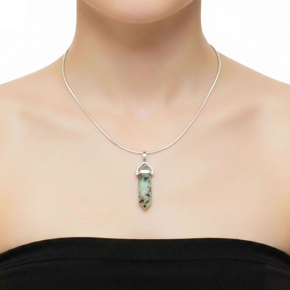 Pendentif Jaspe Lotus - Pointe | Pierre Protectrice Naturelle