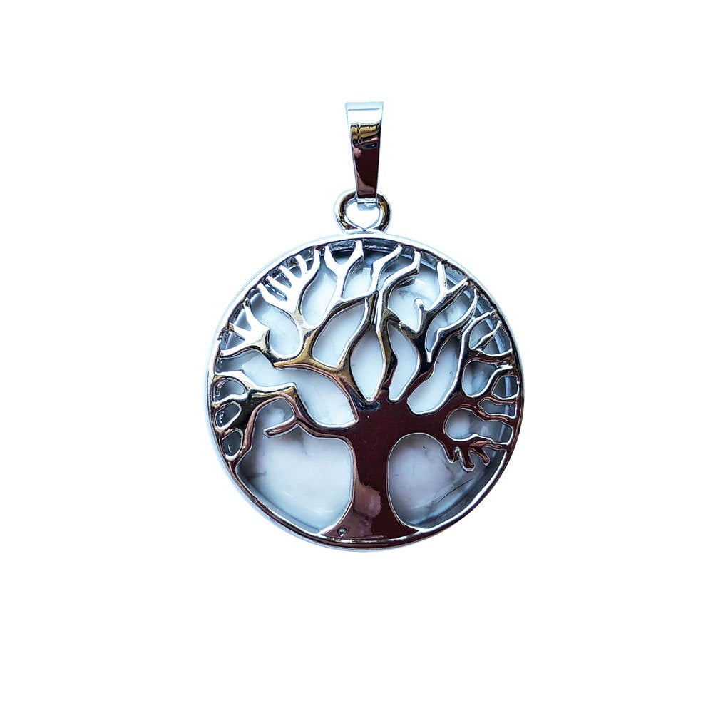 Pendentif Howlite Arbre de Vie – Pierre Sacrée Amérindienne Lithothérapie